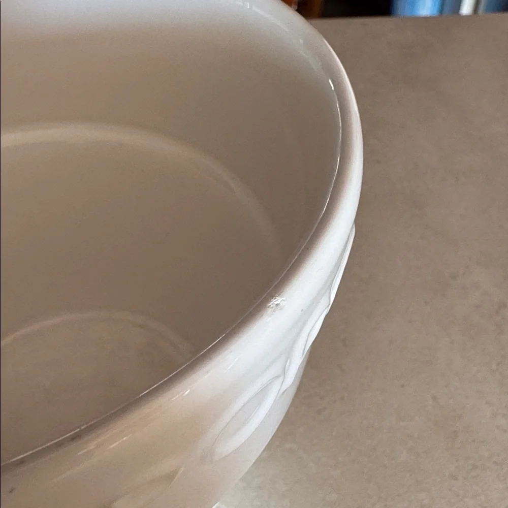 Crate&Barrel White Ceramic Popcorn Bowls | Set of 2